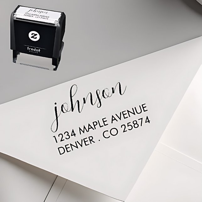 "Minimalist Script Name and Address Self-inking St Self-inking Stamp (Creator Uploaded)