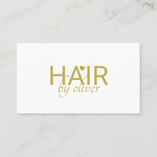 Minimalist Script Name Heart Hair Stylist Business Card