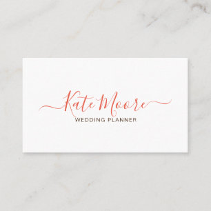 Minimalist Script Name Wedding Planner Business Card