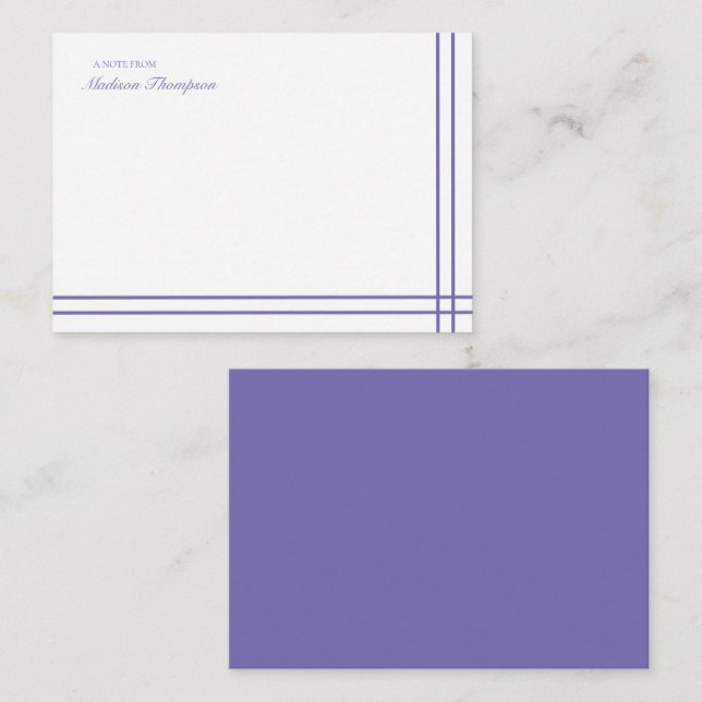 Minimalist Script Periwinkle Double Border Card (Front/Back)