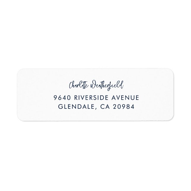 Minimalist Script Personal Return Address Label (Front)