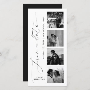 Minimalist Script Photo Bookmark Elegant Wedding Save The Date