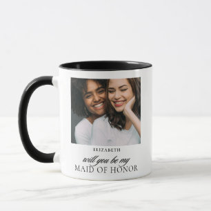 Minimalist Script Photo Maid of Honour Proposal  Mug