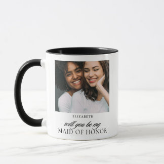 Minimalist Script Photo Maid of Honour Proposal  Mug