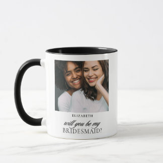 Minimalist Script Photo Maid of Honour Proposal Mug