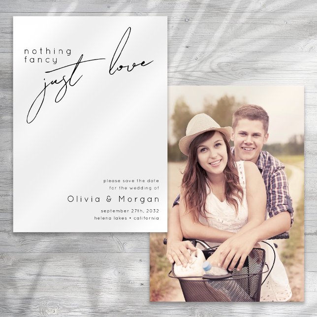 Minimalist Script Photo Wedding Save The Date (Creator Uploaded)