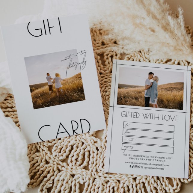 Minimalist Script Photography Gift Certificate (Creator Uploaded)
