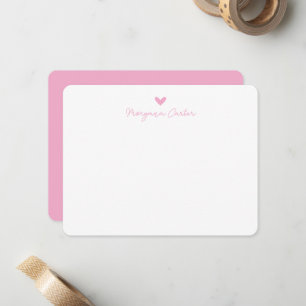 Minimalist Script Pink Heart Personalised Rounded Card