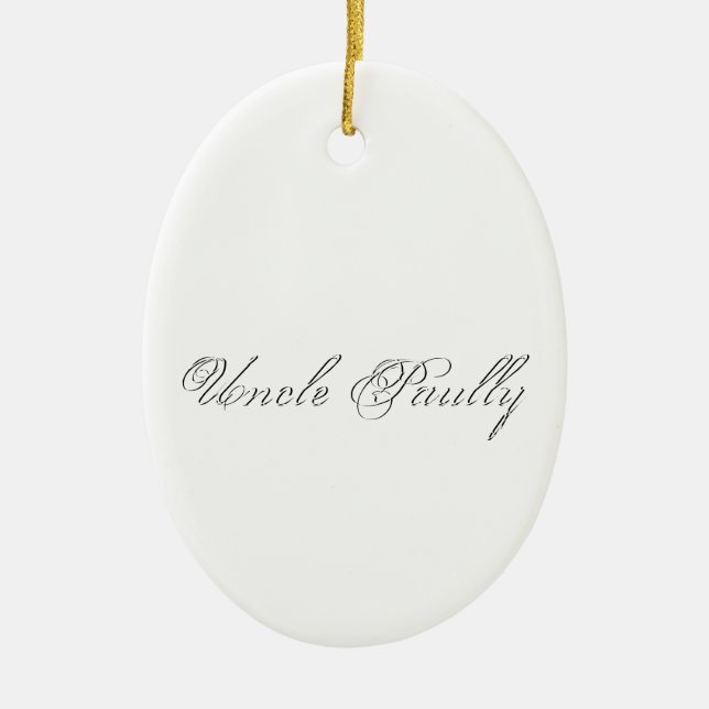 Minimalist Script Plain Personalised 3d Monogram Ceramic Tree Decoration (Front)