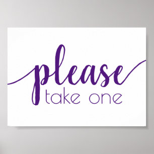 Minimalist Script   Please Take One Table Sign