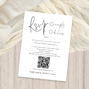 Minimalist Script Post or QR Code Wedding RSVP Enclosure Card