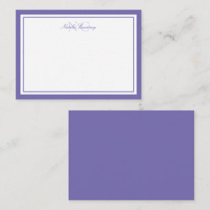 Minimalist Script Purple Two Border Monogram Card