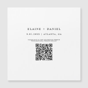 Minimalist Script QR Code Save The Date Magnet