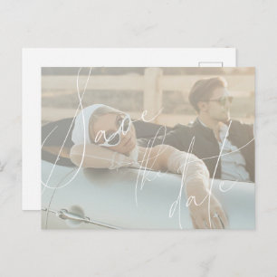 Minimalist Script Save The Date Invitation Postcar