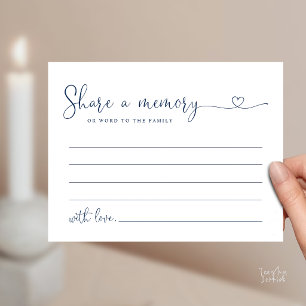 Minimalist Script Share a Memory Funeral Note Card