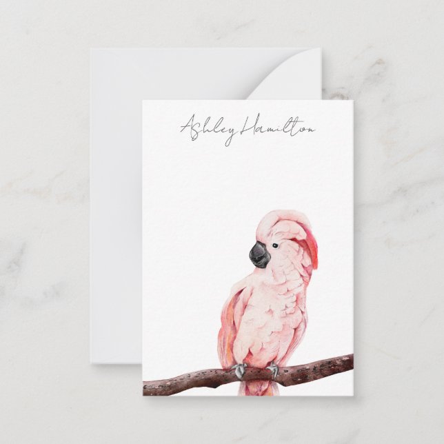 Minimalist Script Simple Bird Note Card (Front)