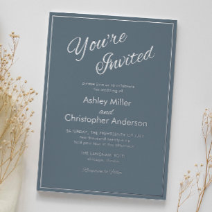 Minimalist Script Slate Grey Wedding