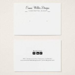 Minimalist Script Stud Earring Display Card