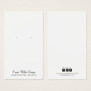 Minimalist Script Stud Earring Display Card