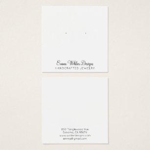 Minimalist Script Stud Earring Display Card