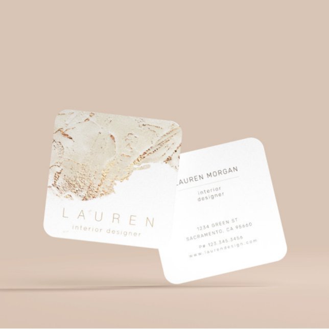 minimalist script textured gold Business Card (Creator Uploaded)