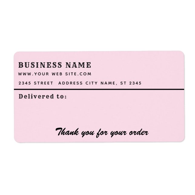 Minimalist script thank you business mailing label (Front)
