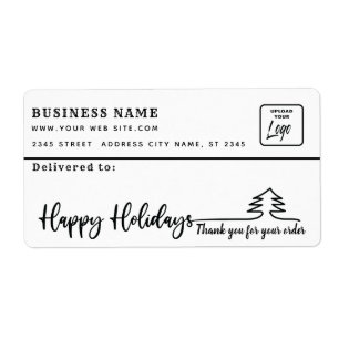 Minimalist script thank you business mailing label