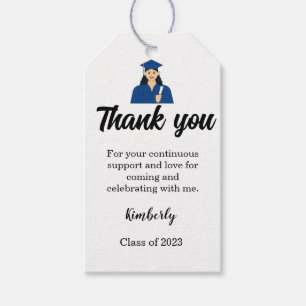 Minimalist script thank you Graduation party Gift  Tags