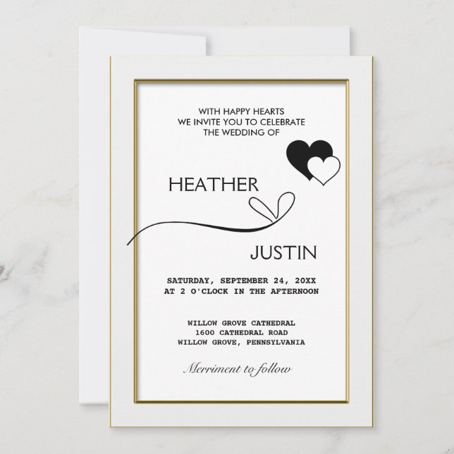 Minimalist Script Traditional Wedding Invitation (Front)