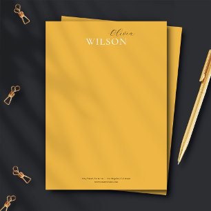 Minimalist Script Typography Mustard Yellow Card