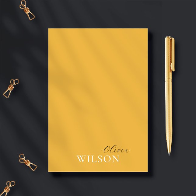 Minimalist Script Typography Mustard Yellow Post-it Notes (Creator Uploaded)