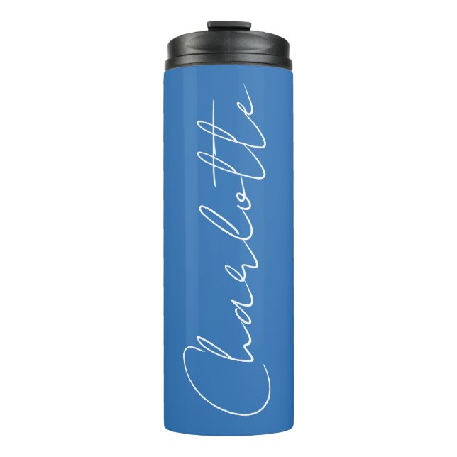 Minimalist Script Typography Name Personalised Thermal Tumbler (Front)