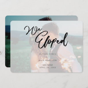 Minimalist Script We Eloped Wedding Announcement