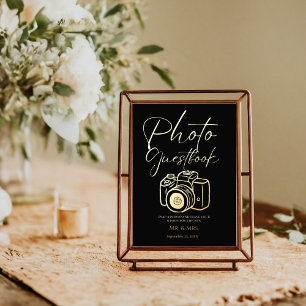 Minimalist script weddding photo guestbook sign