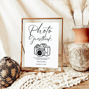 Minimalist script wedddingphoto guestbook sign