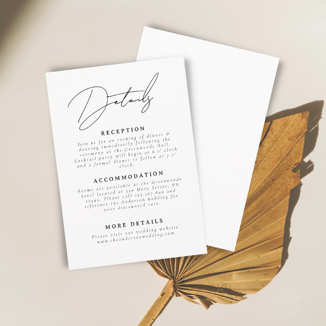 Minimalist Script Wedding Details Enclosure Card (Creator Uploaded)