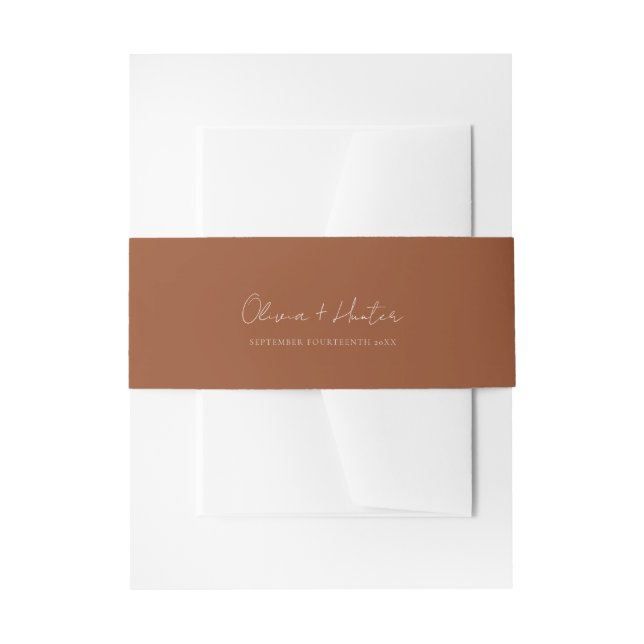 Minimalist Script Wedding  Invitation Belly Band (Front Example)