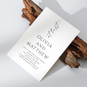 Minimalist Script Wedding   Photo + QR Code Detail Invitation
