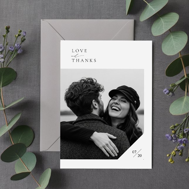 Minimalist Script Wedding Photo Thank You Card (Creator Uploaded)