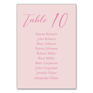 Minimalist Script Wedding Seating Plan Table Number