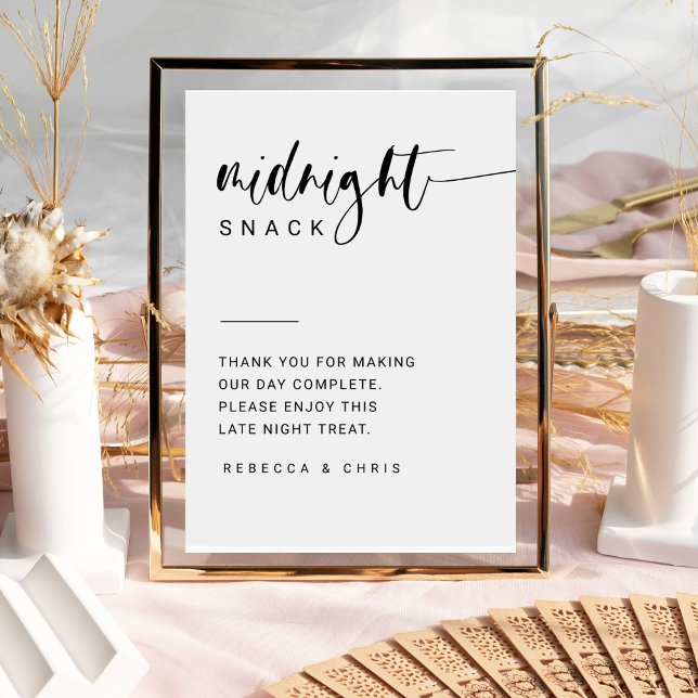 Minimalist Script Wedding Snack Station Sign (Creator Uploaded)