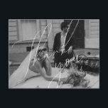 Minimalist Script Wedding Thank You Postcard<br><div class="desc">This whimsical minimalist script wedding thank you postcard is perfect for your classic simple black and white minimal modern boho wedding. The design features elegant, delicate, and romantic handwritten calligraphy lettering with formal shabby chic typography. The look will go well with any wedding season: spring, summer, fall, or winter! The...</div>