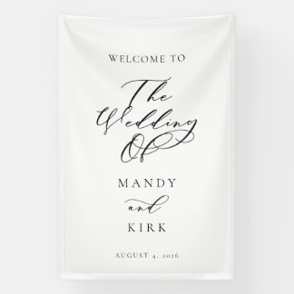 Minimalist Script Wedding Welcome Sign Banner