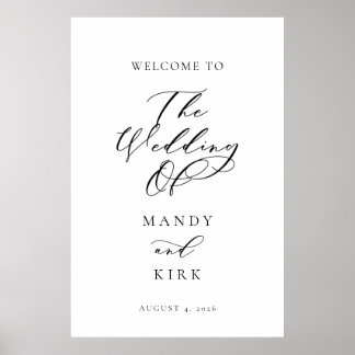 Minimalist Script Wedding Welcome Sign Banner