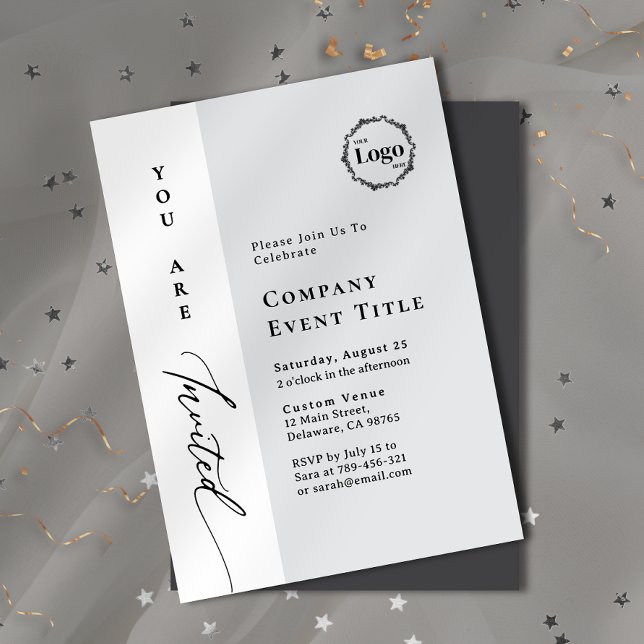 Minimalist Script You are Invited Company Event Invitation (Property Photo Background Typography Open House Invitation)