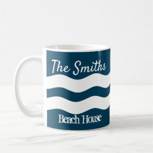 Minimalist Sea Waves Nautical Coastal Coffee Mug