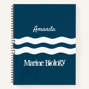 Minimalist Sea Waves Nautical Coastal Notebook