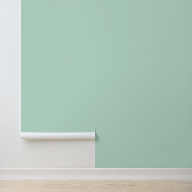 Minimalist seafoam mint green plain solid modern wallpaper (Application)