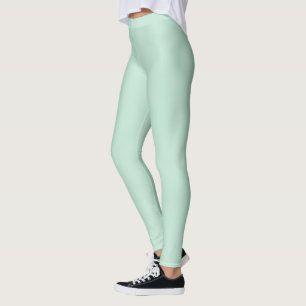 Minimalist seafoam mint green solid plain elegant leggings