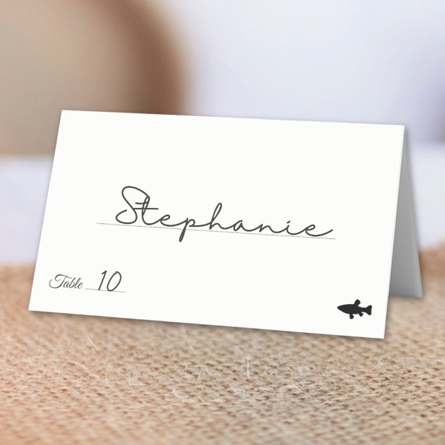 Minimalist Seafood Meal Option Table Number Place Card (Creator Uploaded)
